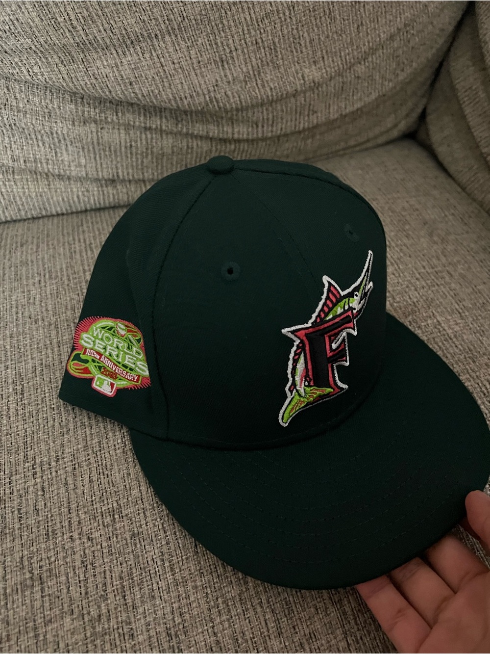 New Era Dark Green Marlins F Logo Baseball Cap